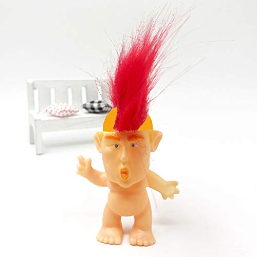 SM SunniMix Lucky Troll Dolls, Vintage Troll Dolls Mohawk Punk para Colecciones, Proyectos Escolares, Artes Y Manualidades, Regalos de Fiesta, 6 Cm de Alto, Peina - Mohawk