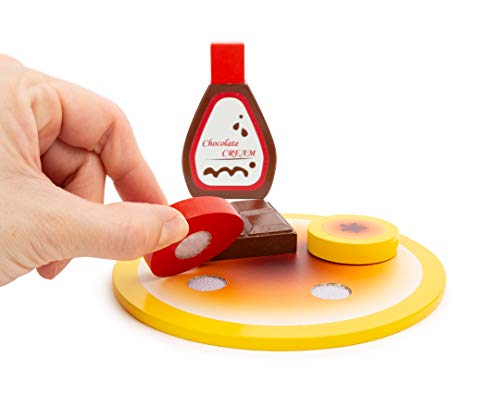 small foot company- Set para Cocina Infantil Pancakes,con sartén,espátula, Cuchillo y Tenedor, así como Ingredientes, a Partir de los 3 años Juguetes, Multicolor (11467)