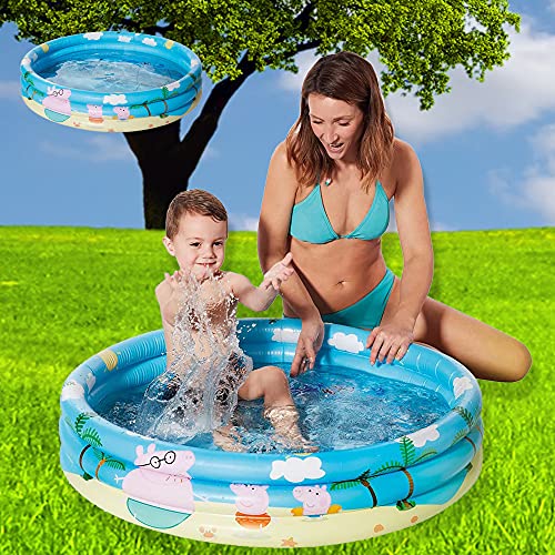 Smart Planet Peppa Pig - Piscina infantil hinchable - 100 x 23 cm - 3 anillos de Peppa Pig - Piscina infantil - Piscina infantil - Piscina infantil - Piscina para bebés