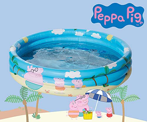 Smart Planet Peppa Pig - Piscina infantil hinchable - 100 x 23 cm - 3 anillos de Peppa Pig - Piscina infantil - Piscina infantil - Piscina infantil - Piscina para bebés