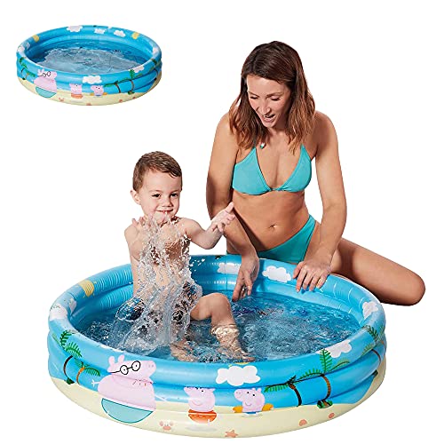 Smart Planet Peppa Pig - Piscina infantil hinchable - 100 x 23 cm - 3 anillos de Peppa Pig - Piscina infantil - Piscina infantil - Piscina infantil - Piscina para bebés