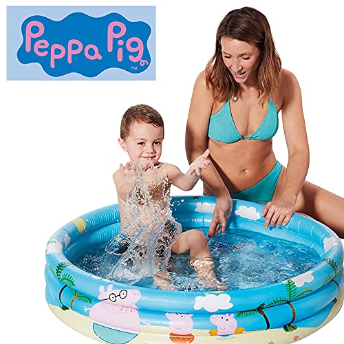 Smart Planet Peppa Pig - Piscina infantil hinchable - 100 x 23 cm - 3 anillos de Peppa Pig - Piscina infantil - Piscina infantil - Piscina infantil - Piscina para bebés