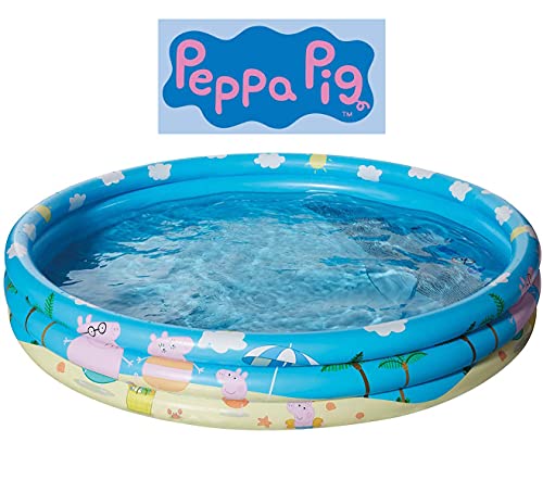 Smart Planet® Peppa Pig - Piscina infantil hinchable - 122 x 23 cm - 3 anillos de Peppa Pig - Piscina infantil - Piscina infantil - Piscina infantil - Piscina para bebés