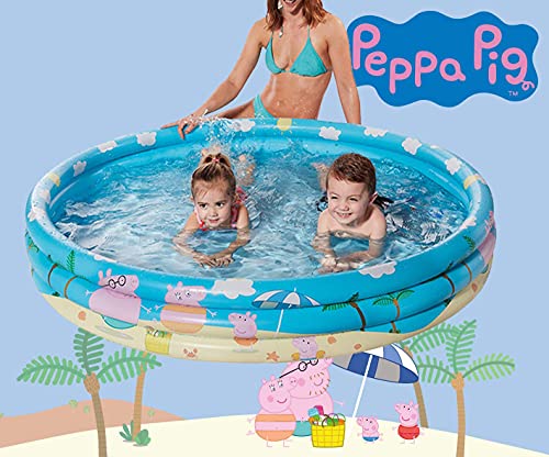 Smart Planet® Peppa Pig - Piscina infantil hinchable - 122 x 23 cm - 3 anillos de Peppa Pig - Piscina infantil - Piscina infantil - Piscina infantil - Piscina para bebés