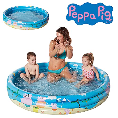 Smart Planet Peppa Pig - Piscina infantil hinchable - 150 x 25 cm - 3 anillos de Peppa Pig - Piscina infantil - Piscina infantil - Piscina infantil - Piscina para bebés