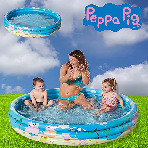 Smart Planet Peppa Pig - Piscina infantil hinchable - 150 x 25 cm - 3 anillos de Peppa Pig - Piscina infantil - Piscina infantil - Piscina infantil - Piscina para bebés