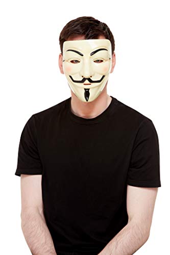 Smiffys Mask Guy Fawkes Máscara, color blanco, Talla única (52364)