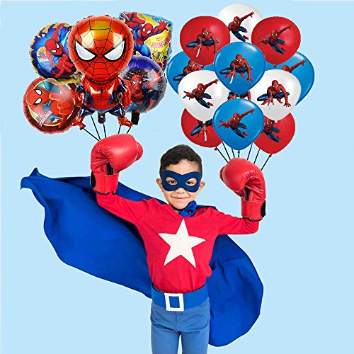 smileh Decoracion Cumpleaños Spiderman Globos Pancarta Globos de Papel de Spider Man para Niños Suministros de Fiesta de cumpleaños decoración