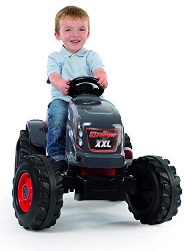 Smoby 710200 Stronger XXL Tractor a pedales con remolque, Rojo