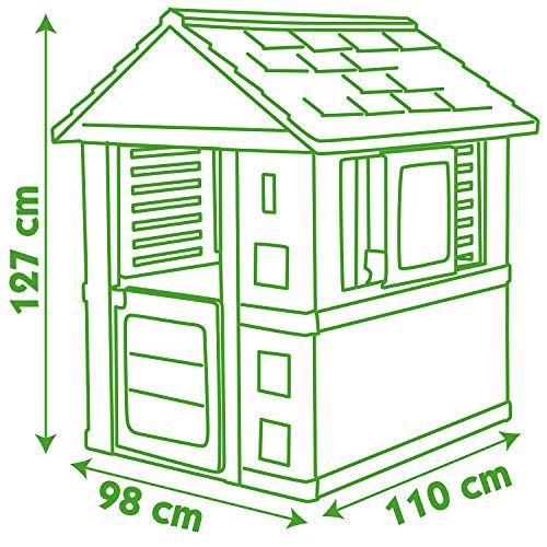 Smoby- Casa de Juguete Nature II Verde, roja y Blanca (810712) Infantil, Color