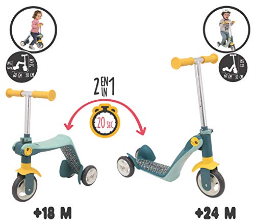 Smoby - Correpasillos/patinete reversible 2 en 1, fácil transformación, desde los 18 meses (Smoby 750612)