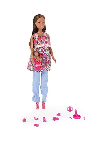 Smoby Love - Mini Muñeca Steffi, 105734000ETS, Altavoz marrón, 29 cm