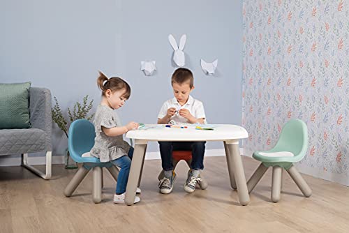 Smoby Mesa infantil kids, elegante diseño y estructura sólida, plástico estable a los rayous UV, adecuado para niños a partir de 18 meses, color blanco (880405), grande