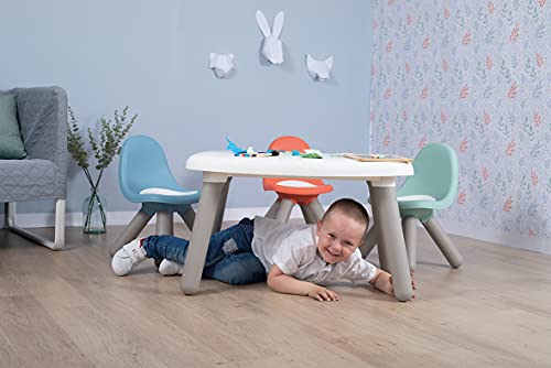 Smoby Mesa infantil kids, elegante diseño y estructura sólida, plástico estable a los rayous UV, adecuado para niños a partir de 18 meses, color blanco (880405), grande