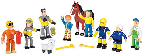 Smoby – Sam el Bombero – Estuche de 10 Figuras – Animales y numerosos Accesorios – Figuras articuladas – 109251023002