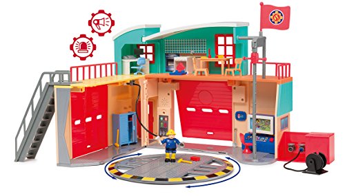 Smoby Sam le Bombero – Casillero de Bomberos Pontypandy + 1 Figura, Sonidos y Luces – Pilas Incluidas – 109251039002WEB