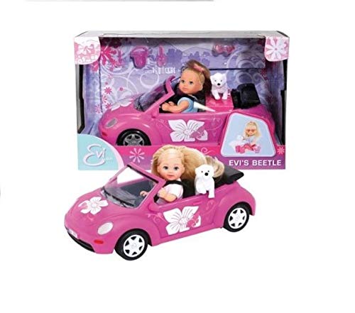 Smoby- Steffi Love-Evi en Beetle (Simba 5731539) Mini muñeca con coche, Multicolor , color/modelo surtido