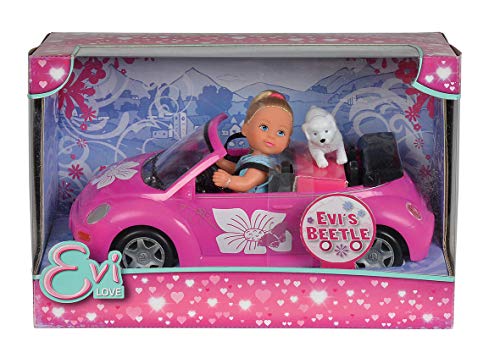 Smoby- Steffi Love-Evi en Beetle (Simba 5731539) Mini muñeca con coche, Multicolor , color/modelo surtido