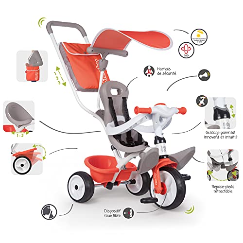 Smoby- Triciclo Baby Balade Rojo (741405), Color (741105)