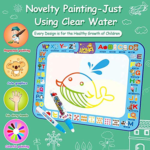 Smyidel Alfombrilla Aqua Magic Doodle, Alfombrilla Grande de Dibujo de Agua de 40X30 Pulgadas, Juguetes educativos y Regalos para niños pequeños, niños, niños, niñas Edad de 2 3 4 5 6 7 8 años