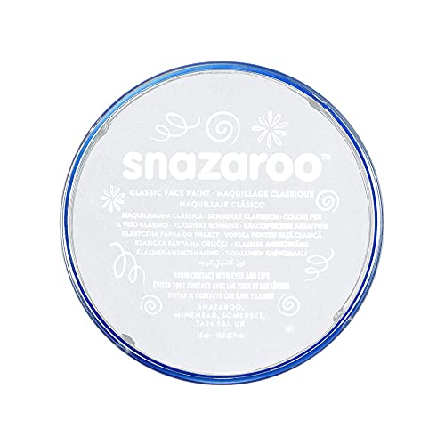 Snazaroo- Pintura Facial y Corporal, Color blanco, 18 ml (Paquete de 1) (Colart 1118000)