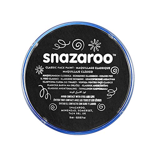 Snazaroo- Pintura Facial y Corporal, Color negro, 18 ml (Paquete de 1) (Colart 18111)