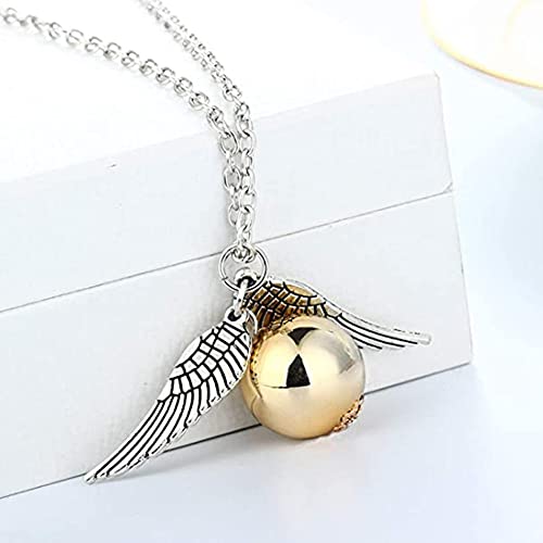 Snitch dorada,2 Harry Necklace Set, Cosplay mágico Regalo de joyería para Hombres y Mujeres Regalo Creativo, para Cosplay, joyería para Mujer y niña