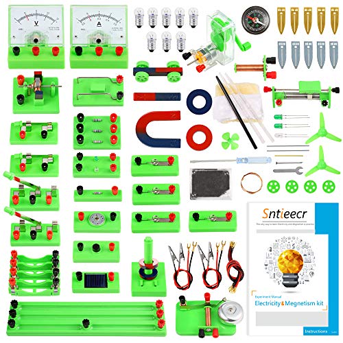 Sntieecr Kit de Circuito Eléctrico de Física Stem, Kits de Educación de Magnetismo de Electricidad Científica para Estudiantes de Secundaria Junior de Edad Exploración de Electromagnetismo