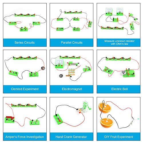 Sntieecr Kit de Circuito Eléctrico de Física Stem, Kits de Educación de Magnetismo de Electricidad Científica para Estudiantes de Secundaria Junior de Edad Exploración de Electromagnetismo