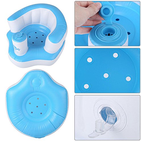 Sofá Inflable de la Silla de los niños Lindos Construido en el Asiento de baño de la Bomba Sofá portátil del Juego del bebé Regalo Maravilloso para los niños(Azul)