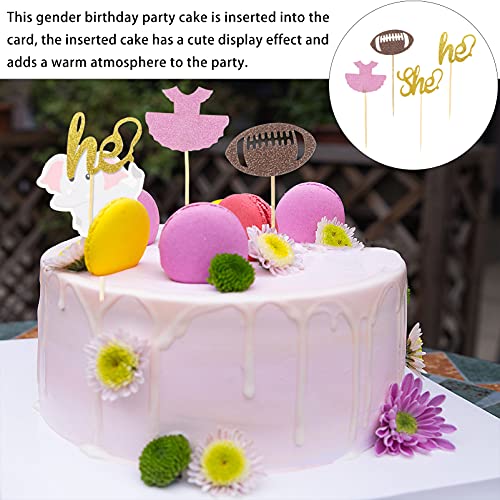 SOIMISS 48 Piezas de Género Reveal Cupcake Top Tutus Rugby Touch Down Boy Or Girl Cake Toppers Fruta Postre Picks para Baby Shower Cake Decoración de Alimentos Surtido de Colores