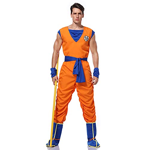 Son-Goku Disfraz de Cosplay Dragon-Ball Adult Men Anime Set Traje de Carnaval de Halloween