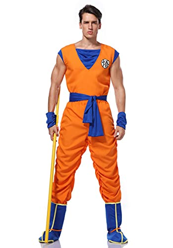 Son-Goku Disfraz de Cosplay Dragon-Ball Adult Men Anime Set Traje de Carnaval de Halloween