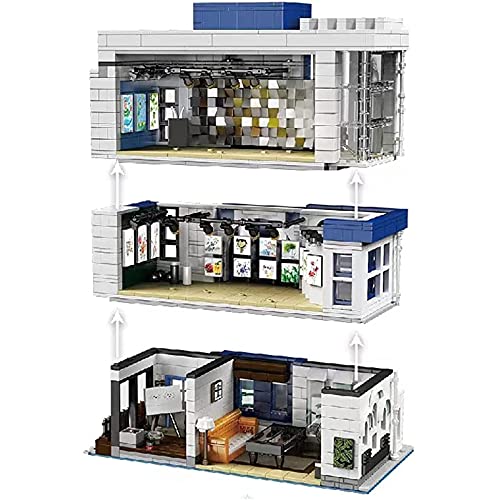 sookin Bloques de construcción de Casas modulares con luz, MOLDKING 16043 Edificio Modular, 3536 Piezas Museo de Arte Moderno Personalizados Conjunto de construcción Arquitectura compatibles con Lego