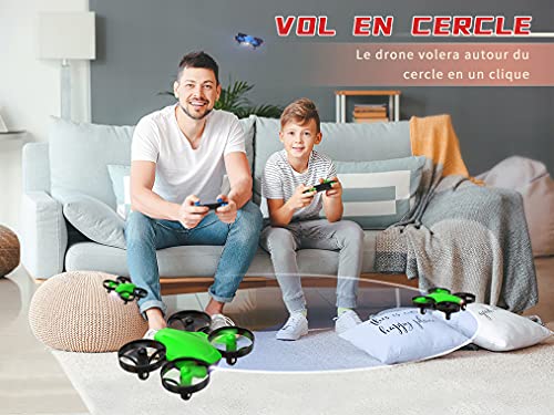 SP350 - Drone infantil con mando a distancia, 21 minutos, autonomía con 3 baterías, modo sin cabeza, mantenimiento de la altitud, fácil de usar, perfecto para niños y principiantes, color verde