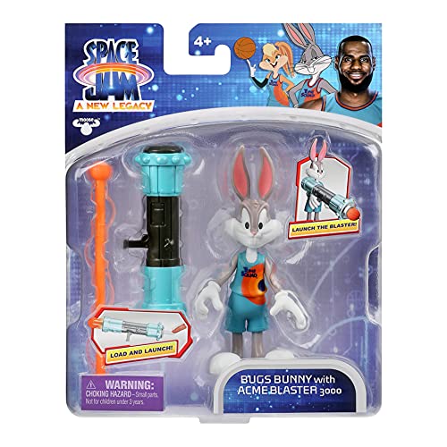 Space Jam 2: A New Legacy Figura de acción articulada Coleccionable Oficial de 15,2 cm: Bugs Bunny con Accesorios Acme Blaster 3000