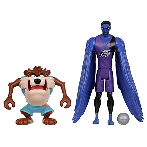 Space Jam 2: Un Nuevo Legado Oficial Coleccionable 5 Pulgadas articulada Figura de acción Paquete 2: Taz y la Cejas con alas expandibles y Accesorio de Baloncesto