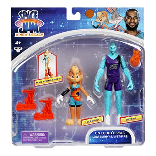 Space Jam 2: Una Figura de acción articulada Oficial Coleccionable de 5 Pulgadas, Paquete de 2: Lola Bunny and Wetfire más Acme Botas de Primavera Accesorios