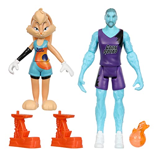 Space Jam 2: Una Figura de acción articulada Oficial Coleccionable de 5 Pulgadas, Paquete de 2: Lola Bunny and Wetfire más Acme Botas de Primavera Accesorios