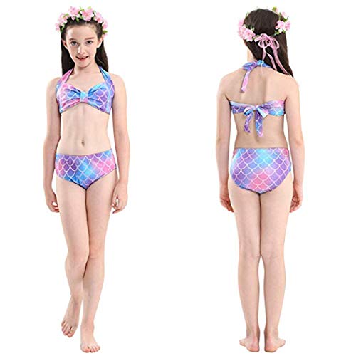 SPEEDEVE Traje de Baño Bikini Sirena para Niña,DH48-130