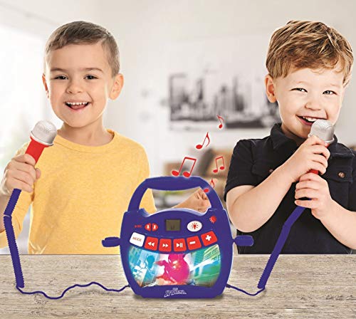 Spiderman - Mi primer reproductor digital Bluetooth con 2 micrófonos, inalámbrico, Bluetooth, USB, función Grabar, efecto de cambio de voz, para niños a partir de 3 años, Marvel, rojo/azul, MP300SPZ