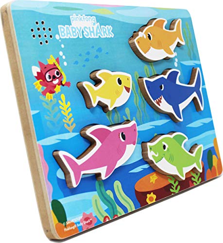 Spin Master Pinkfong Baby Shark Chunky Wood Sound Puzzle, Multicolor (6054918)