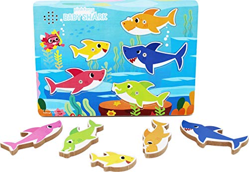 Spin Master Pinkfong Baby Shark Chunky Wood Sound Puzzle, Multicolor (6054918)