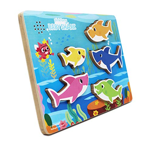 Spin Master Pinkfong Baby Shark Chunky Wood Sound Puzzle, Multicolor (6054918)