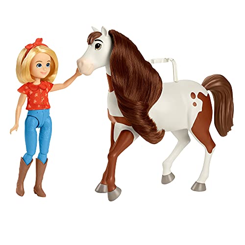 Spirit Abiagil con Boomerang Muñeca articulada con caballo de juguete con crin y cabeza articulada (Mattel GXF23)