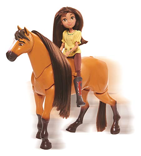 Spirit, Estuche Espirit Que Marcha con Muñeca y Accesorios, Caballo Espirit 35 cm y Muñeca Lucky 29 cm, Contiene 7 Piezas, con Efectos sonoros, Juguete para niños a Partir de 3 años, PRT08