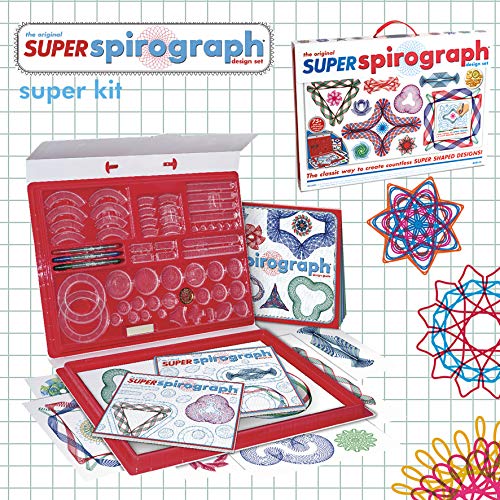 SPIROGRAPH Super Kit geométrico. Incluye 75 Accesorios, rotuladores y Papel de diseño. A Partir de 8 años. Ref. 41237 (Fábrica de Juguetes 41237.0)