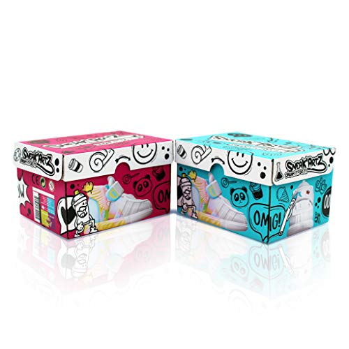 Splash Toys- SNEAK'ARTZ Shoebox Azul y Fucsia – Ocio Creativo, diseño y Personaliza Tus Zapatillas a Partir de 5 años (Splashtoys 32236)