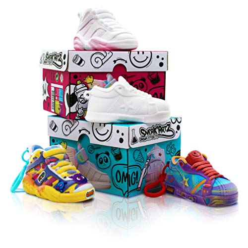 Splash Toys- SNEAK'ARTZ Shoebox Azul y Fucsia – Ocio Creativo, diseño y Personaliza Tus Zapatillas a Partir de 5 años (Splashtoys 32236)