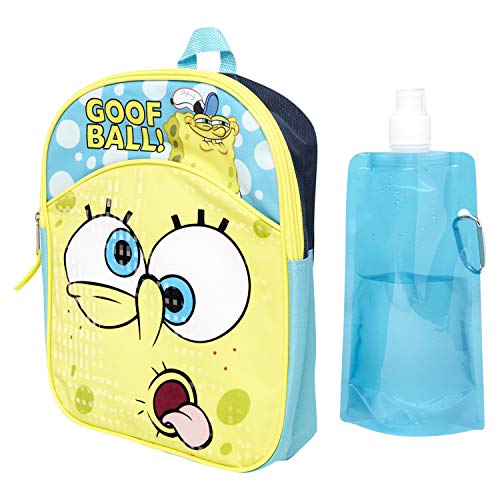 Spongebob Squarepants Backpack Combo Set - Spongebob Squarepants Boys 3 Piece Mini Backpack Set - Backpack, Water Bottle and Carabina (Spongebob Mini)